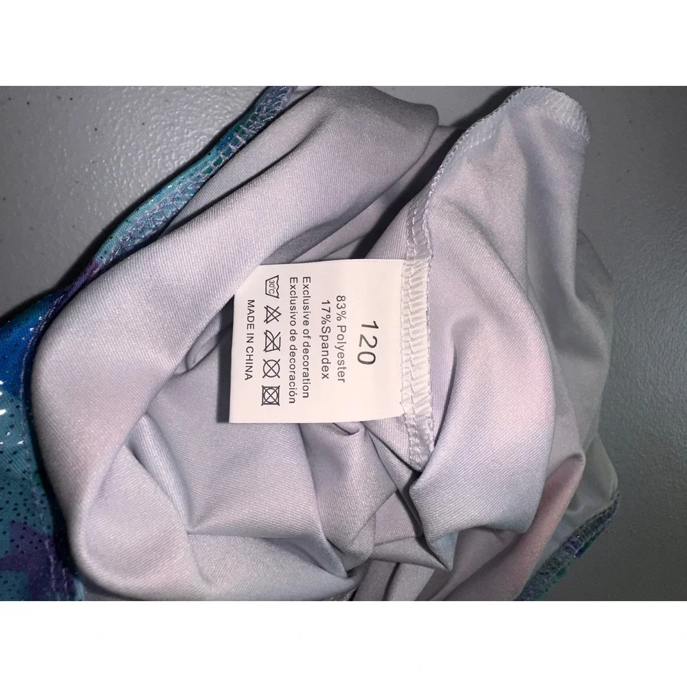 Rainbow Star Sparkle Gymnastics Leotard Kids Girls Dance Bodysuit Size 120 NWT